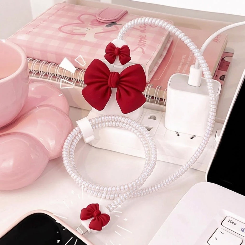 3D Crystal Bow Edition – iPhone Charger Cover (With Wire Protector)