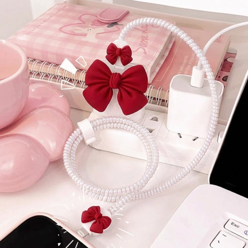 3D Crystal Bow Edition – iPhone Charger Cover (With Wire Protector)