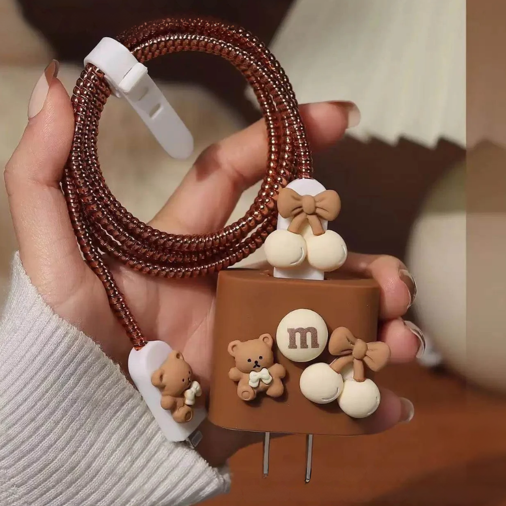 3D Teddy Edition – iPhone Charger Cover (With Wire Protector)
