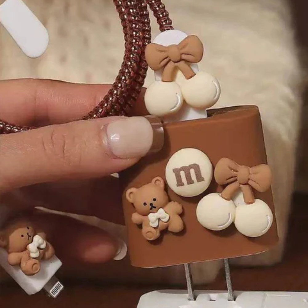 3D Teddy Edition – iPhone Charger Cover (With Wire Protector)