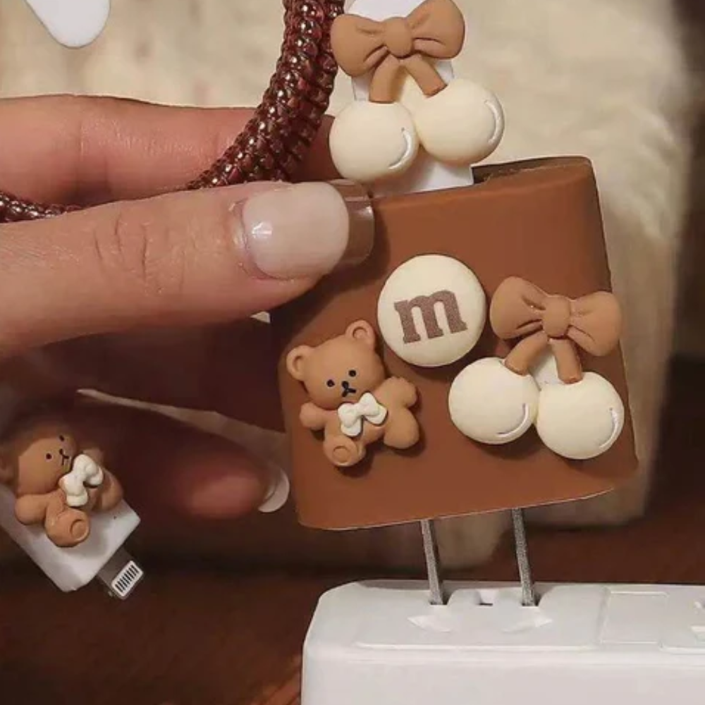 3D Teddy Edition – iPhone Charger Cover (With Wire Protector)