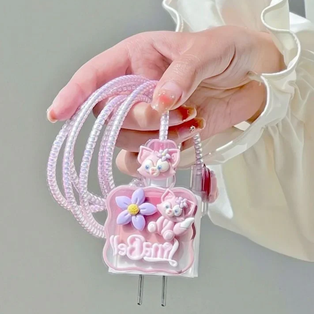 3D Meow Meow Edition – iPhone Charger Cover (With Wire Protector)