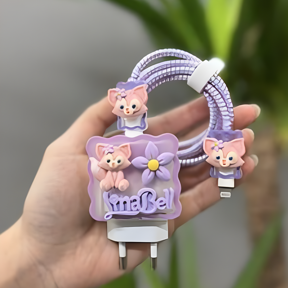 3D Meow Meow Edition – iPhone Charger Cover (With Wire Protector)