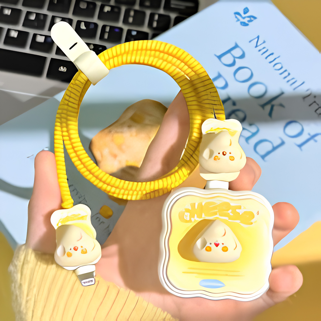 3D Cheesy Edition – iPhone Charger Cover (With Wire Protector)