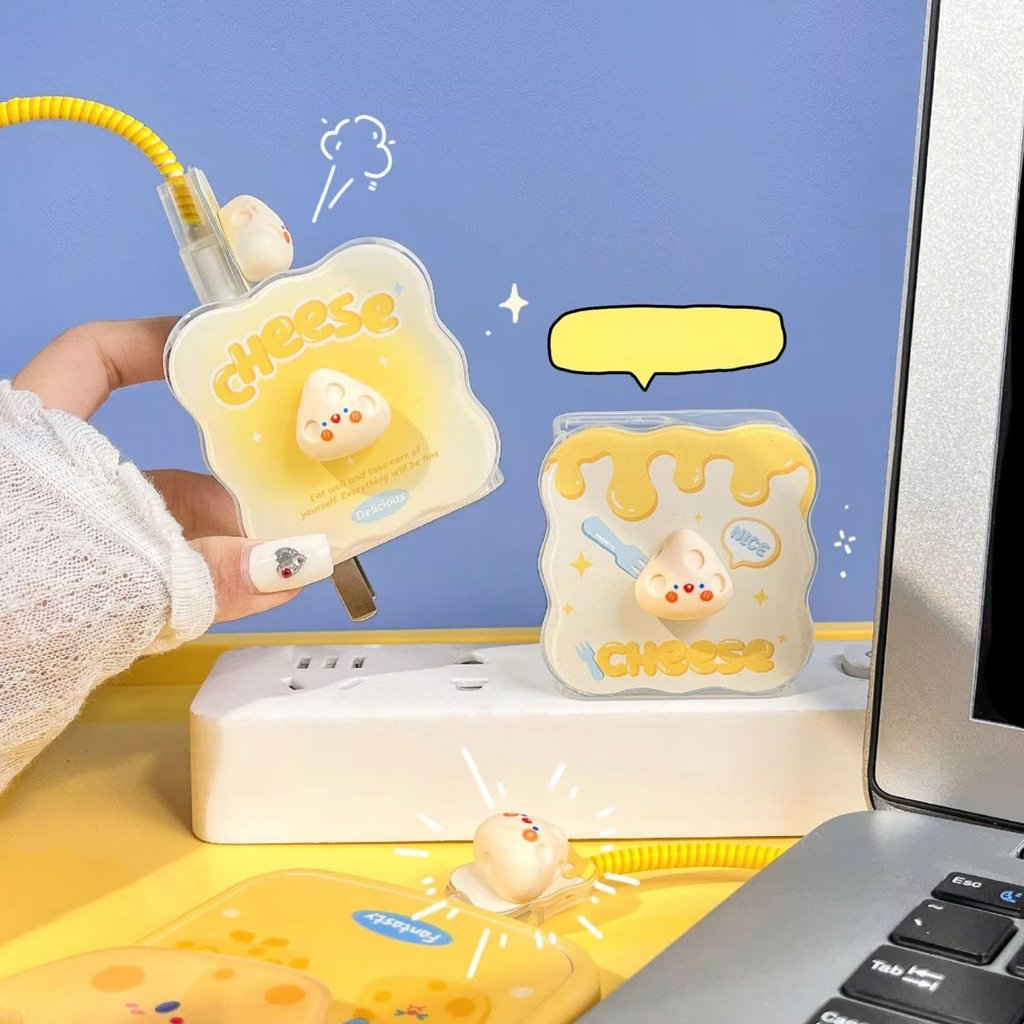3D Cheesy Edition – iPhone Charger Cover (With Wire Protector)