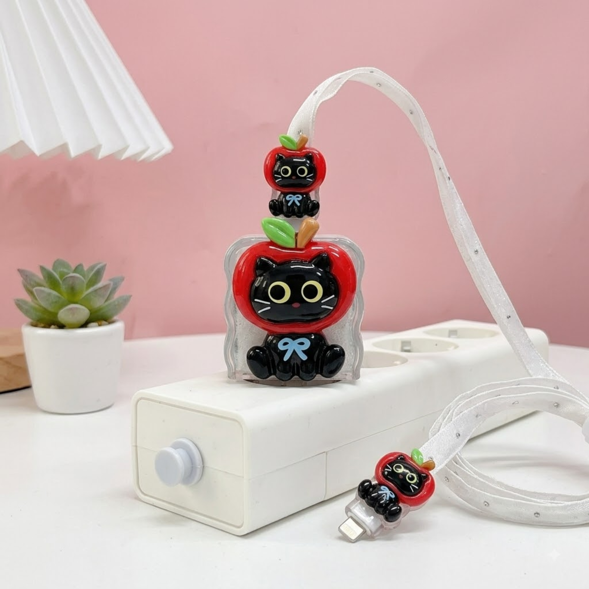 3D Apple Kitty Edition – iPhone Charger Cover (With Wire Protector)