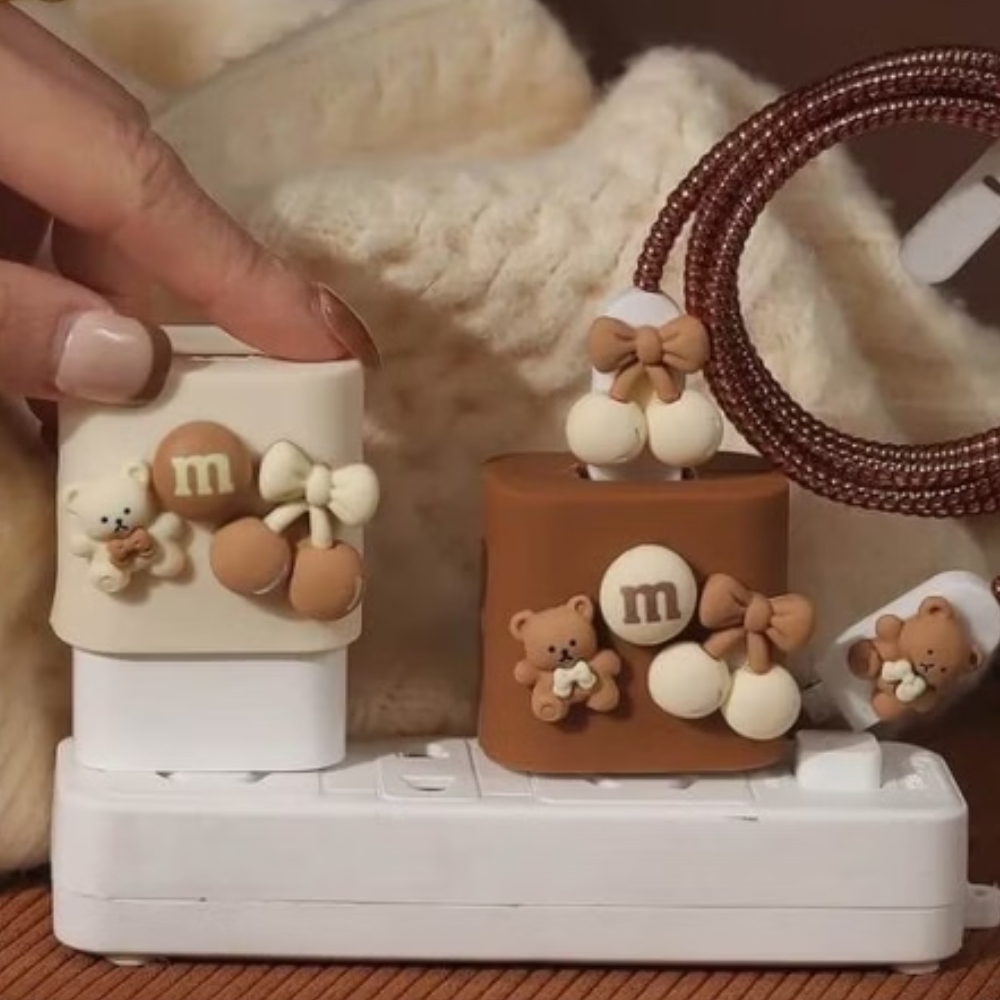 3D Teddy Edition – iPhone Charger Cover (With Wire Protector)