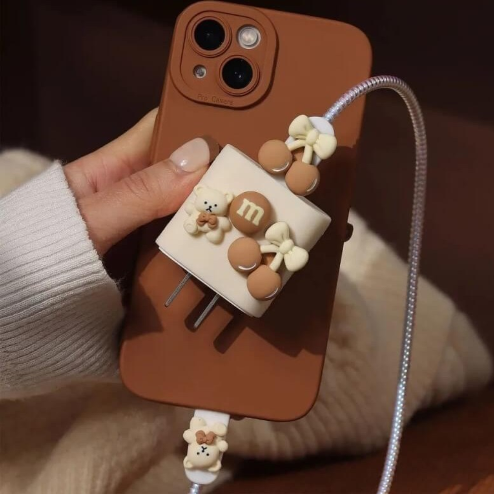 3D Teddy Edition – iPhone Charger Cover (With Wire Protector)