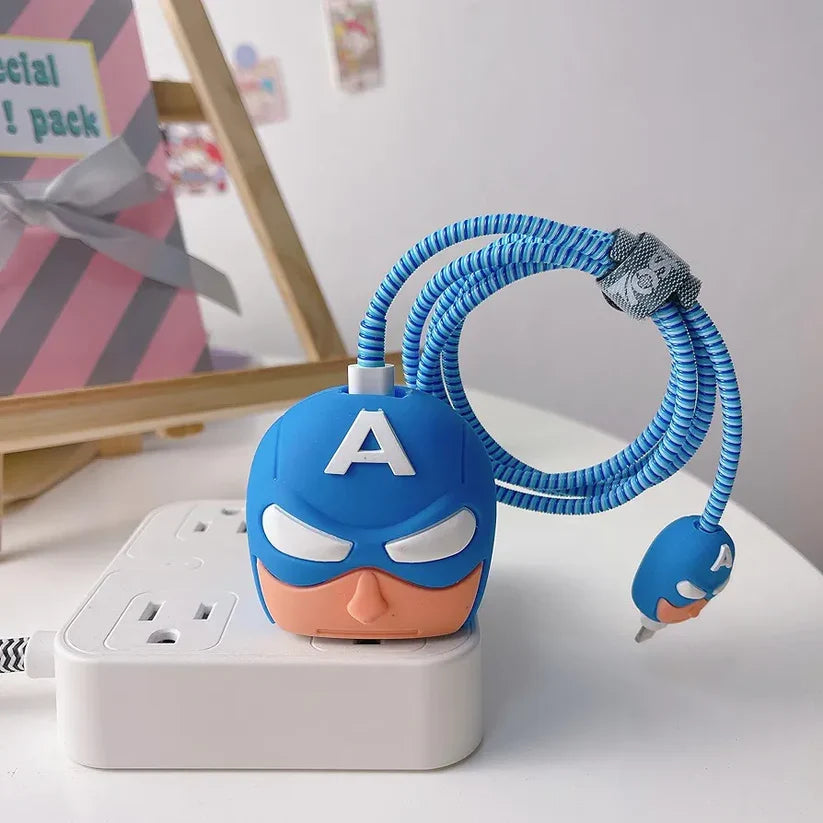 Captain America Edition – iPhone Charger Cover (With Wire Protector)