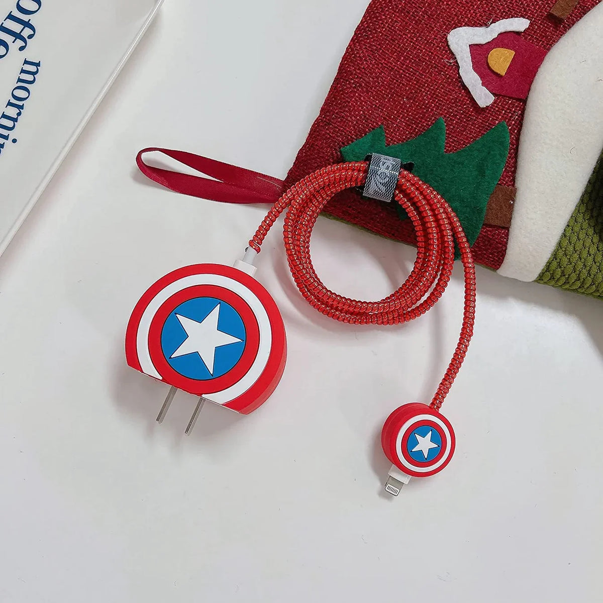 Cap’s Vibranium Volt – iPhone Charger Cover (With Wire Protector)