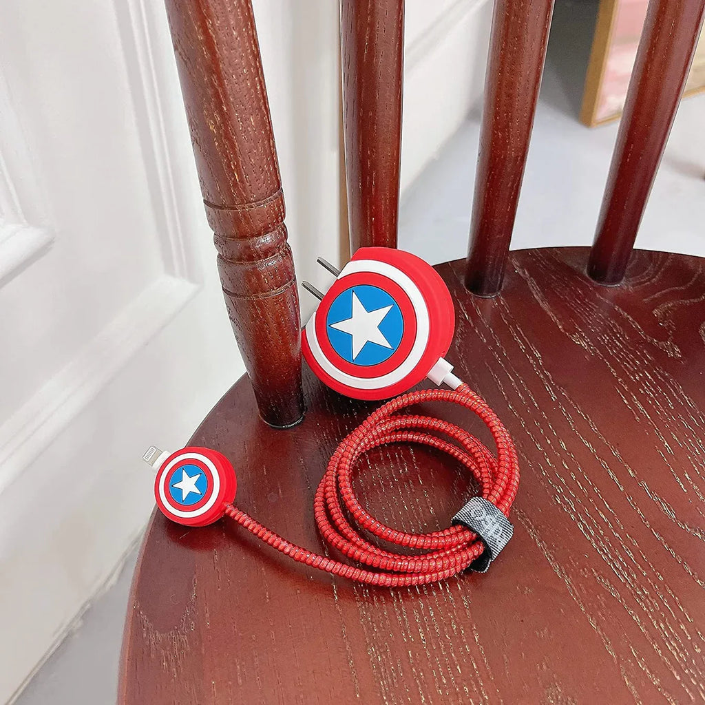 Cap’s Vibranium Volt – iPhone Charger Cover (With Wire Protector)