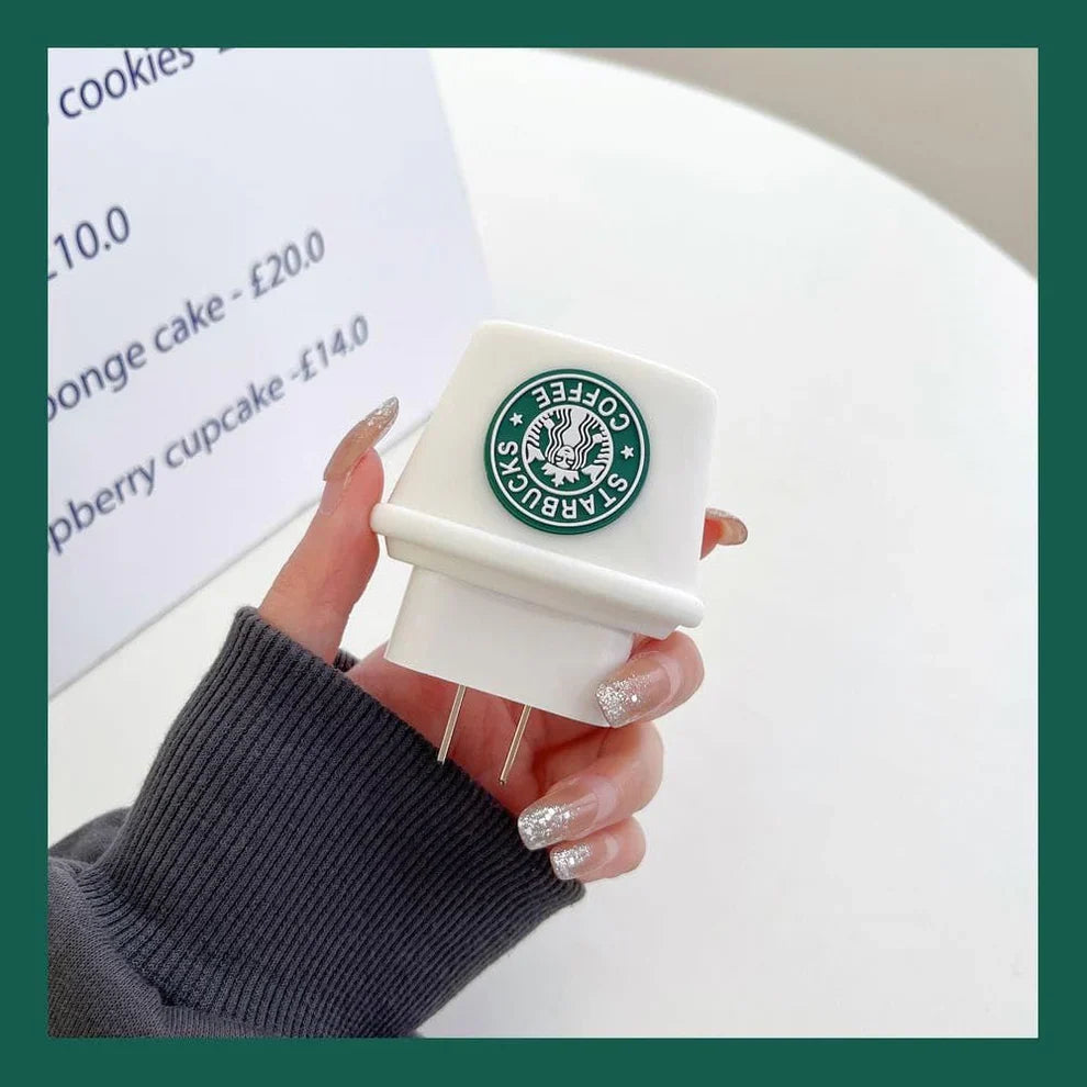 Starbucks White Edition – iPhone Charger Cover (With Wire Protector)